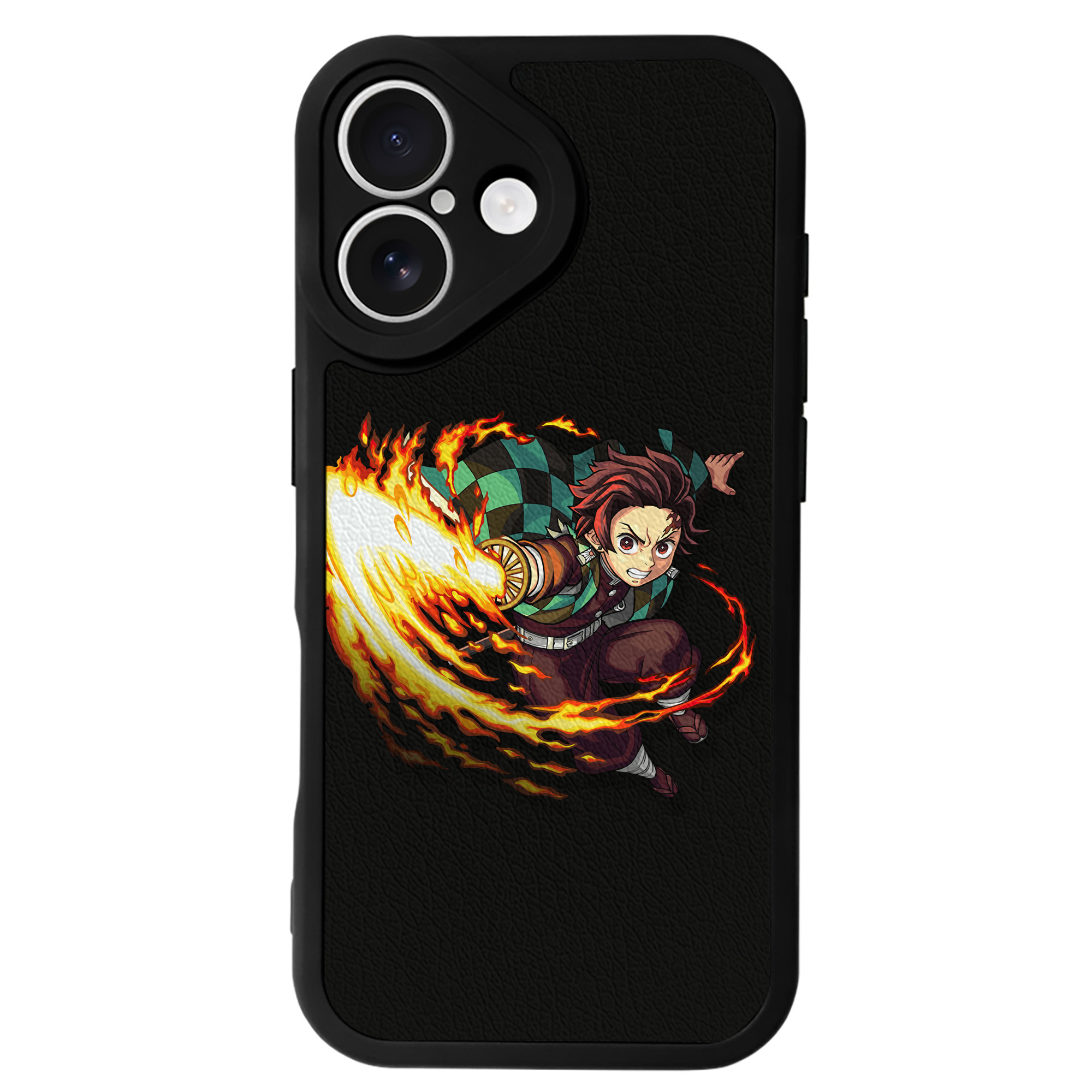 （画像用） 鬼滅の刃 竈門 炭治郎／かまど たんじろう Kamado Tanjirou 【iPhone 16シリーズ対応】シリコンスマホケース（レザー調） 材質：シリコン